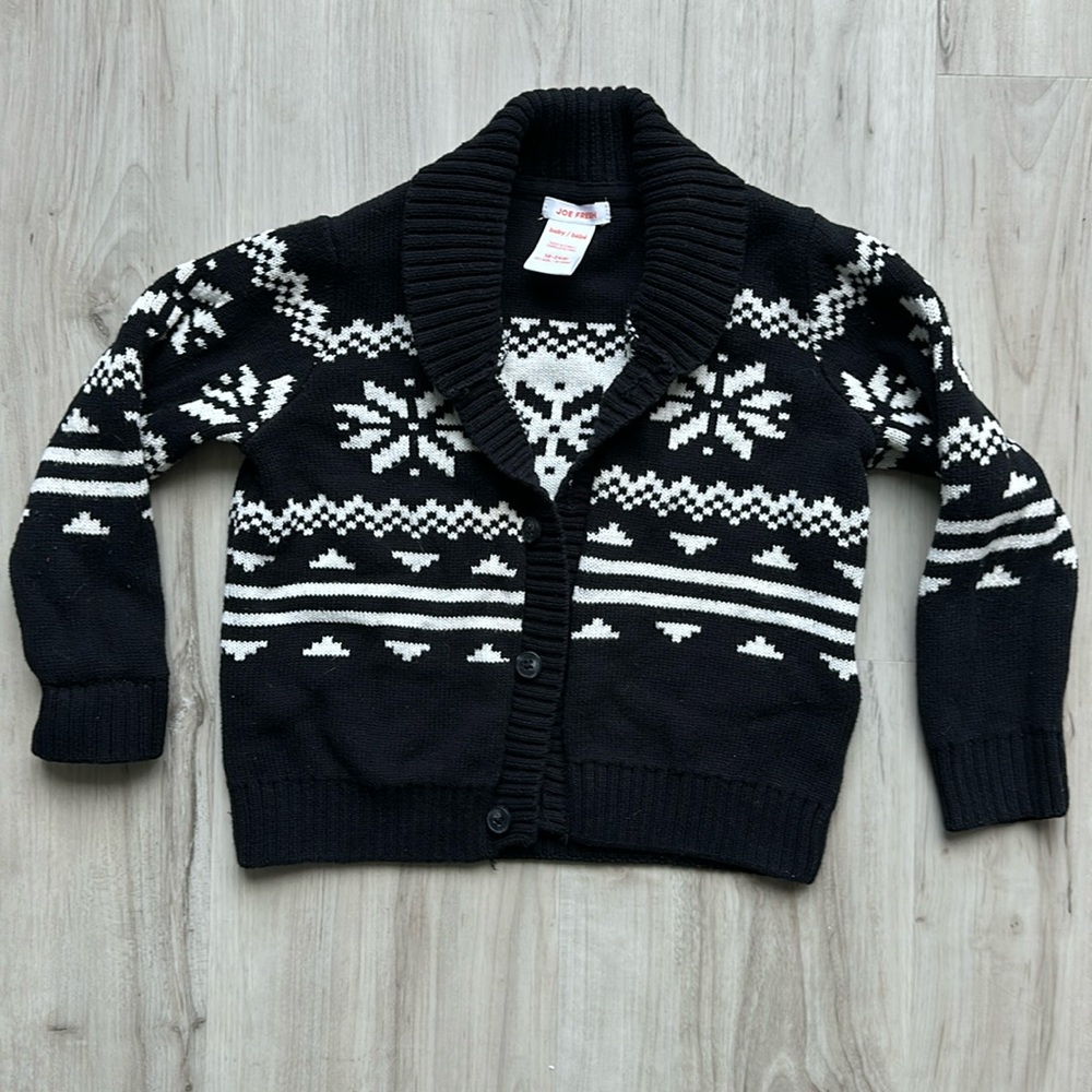Toddler 18-24 month black and white Joe Fresh sweater.